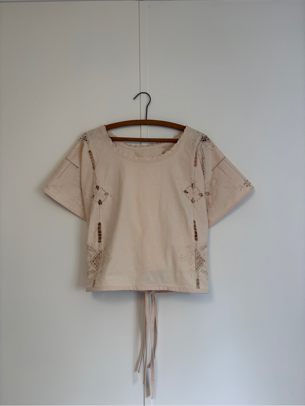 Viral Wrap Top Embroidered Cotton
